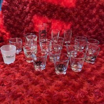 Vintage Lot Shot Glasses 18 Total Most Plain Glass 1 Tanners Bar &amp; Grill... - £9.00 GBP