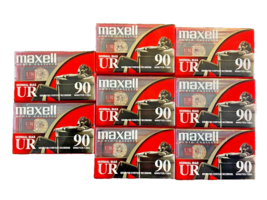 Maxell UR 90 Minute Blank Audio Cassette Tapes Normal Bias Lot Of 8 New Sealed - £17.35 GBP