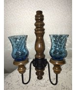 MCM Candle Wall Sconce Wood Metal Medieval Mediterranean Farmhouse Color... - €54,68 EUR
