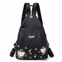 Simple Casual Backpa Embroidery Flower Female Chest Bag Solid Color Ox Shoulder  - £30.83 GBP
