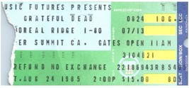 Vintage Grateful Dead Ticket Stub August 24 1985 Boreal Mountain California - £27.12 GBP