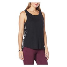 G by Giuliana EcoLuxe Mixed Media Tank (BLACK, SMALL) 755065 - $13.49