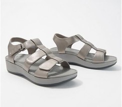 Vionic Tami Women&#39;s Backstrap Platform Wedge Sandals Arch Support Size 7 Silver - £36.80 GBP