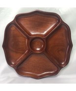 Vintage Continental Haitian Mahogany Wood 11”  Round Divided Plate Decor... - €14,57 EUR