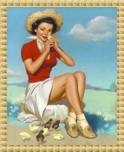 8836.Decoration 18x24 Poster.Home room interior art print.Sexy Pinup Farmer girl - £20.93 GBP