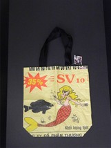 Blonde Mermaid Recycled Feed Bag Sm Yellow Tote Made in Cambodia Fair Trade - $21.73