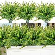 12 Bundles Artificial Outdoor Plants Greenery Fake Boston Fern Bushes Artificial - $37.99