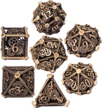  Metal Dice Set 7PCS Gear Metal DND Dice Set for Dungeons Dragons Board Games - £61.33 GBP