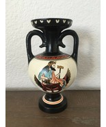 Vintage Greek Art Pottery Hephaestus Double Handled Vase Amphora Vessel ... - £35.86 GBP