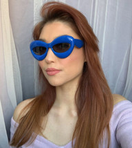 New Fashionista “Maskarade” Elegant Blue Geometric Women&#39;s Sunglasses - £10.35 GBP