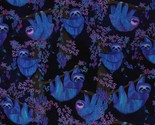Cotton Moonlit Glow Sloths Animals Nature Fabric Print by the Yard D578.64 - $14.95