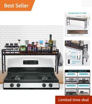 Sturdy Metal &amp; Wood Spice Rack Shelf for Kitchen - Organize with Style a... - $92.02