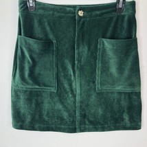 Altar’d State Women&#39;s Mini Skirt Size Medium Green Corduroy with Pockets - £18.07 GBP