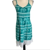 Women Sleeveless Elephant Pattern Casual Dress Size S - £22.86 GBP