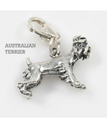 Australian Terrier Dog Charm 3D Solid Sterling Silver Perfect for a Brac... - $47.52