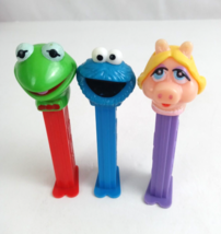 Lot of 3 The Muppets Pez Dispensers Kermit, Miss Piggy, &amp; Cookie Monster (A) - £7.63 GBP