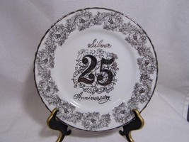 vintage NORCREST Fine China  25th Silver Anniversary collector 8" PLATE - $10.99