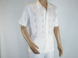 Men Silversilk 2pc walking leisure Matching Suit Italian woven knits 51016 White image 5