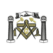 Freemason Masonic tools Compass Handshake Embroidered Polo Shirt - €28,29 EUR+