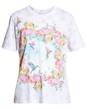 new Johnny Was Flower Child Pima Cotton Short Sleeves Printed Crewneck T-Shirt - £66.61 GBP
