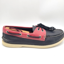 SPERRY Top Sider Boat Shoes Men&#39;s Size 8.5 M 2 Eye Two Tone Black Red Le... - $549.74 MXN