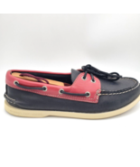 SPERRY Top Sider Boat Shoes Men&#39;s Size 8.5 M 2 Eye Two Tone Black Red Le... - $29.65