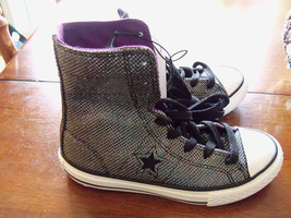 Converse All Star Black/Silver Convertible Shoes Size 12 Girl&#39;s NEW LAST... - £29.76 GBP