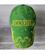 John Deere Green Yellow Heart Embroidered Hat Cap Valentine Tractor Farm... - $12.76