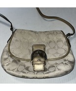 Coach SOHO Buckle Flap Khaki Metallic Jacquard Leather Buckle Crossbody ... - $922.02 MXN