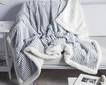 Dissa Sherpa Blanket Fleece Throw 51X63, Grey And White - Soft, Plush, F... - $39.99