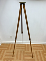 Vintage WOOD TRIPOD rustic decor camera light stand survey industrial de... - $69.99