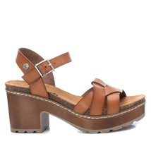 Xti women&#39;s casual heeled platform sandals in Medium Brown - size 5 - £62.85 GBP