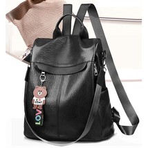 2022 New  Women Backpa Multifunction Female PU Leather Backpack for Teenage Girl - £28.42 GBP