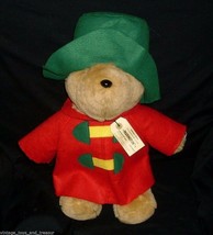 16&quot; Big Brown Paddington Sears Teddy Bear Stuffed Animal Plush Toy Red Green Tag - £18.78 GBP