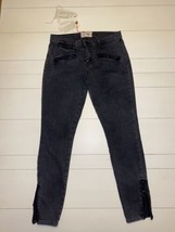 Current Elliot Acid Wash Black Zip Ankle Stretch Jeans 28 NWT - £31.05 GBP