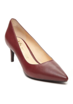 New Nine West Wine Red Leather Pointy Low Heel Pumps Size 7.5 M - £45.32 GBP