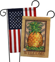 Welcome Elegant Pineapple - Impressions Decorative USA - Applique Garden Flags P - £24.75 GBP