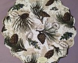 10 Scalloped Pine Cone Walk in the Woods Country  Quilted 17&quot; Round Plac... - $69.29