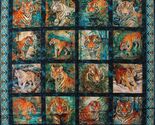 36" X 44" Panel Tigers Animals Eye of the Tiger Multicolor Cotton Fabric... - $15.95