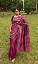 Contemporary Ikkath Gopalpur Fine Tussar silk saree - $689.19