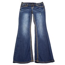 Z Co Premium Pants Womens 9 Blue Denim Low Rise 5 Pocket Boot Cut Faded Jeans - £23.92 GBP