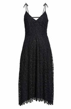 NWT Joie Josana in Caviar Black Lace Tie Strap Fit &amp; Flare Midi Dress 6 $428 - $71.28