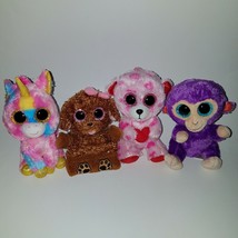 TY Beanie Boo Plush Lot Sweetikins Bear Zelda Dog Grapes Monkey Fantasia... - $14.80
