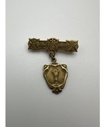 Antique Gold IHS Christianity Holy Grail Cup Chalice Pin / Medal 3cm BB11 - €78,08 EUR