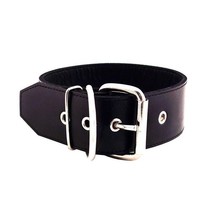 Rouge Garments 50mm Plain Black Leather Collar with Free Shipping - $98.18