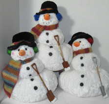 Russ Berrie Stuffed Snowman SNOWBALL 12&quot; Winter Christmas Holiday Decora... - £28.73 GBP