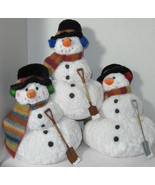 Russ Berrie Stuffed Snowman SNOWBALL 12&quot; Winter Christmas Holiday Decora... - $723.71 MXN