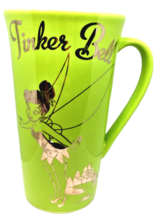 Tinkerbell Green Metallic Mug 6" Tall Disney Store Retired Coffee Tink Peter Pan - $17.15