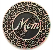 Round flowery personalized name plaque wall hanging sign  Custom laser cut - £27.73 GBP