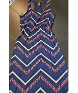 Trixxi Navy Blue Long Maxi Blouson Dress Sleeveless Pullover Womens Size S - $9.64